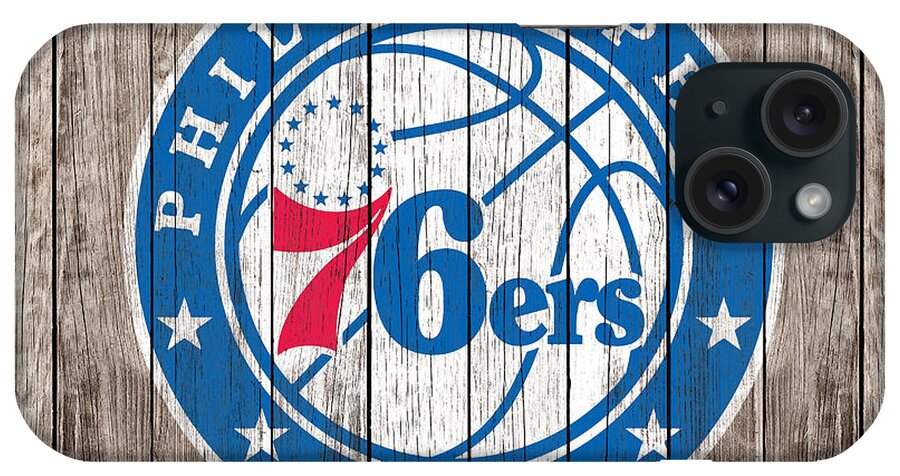 Philadelphia 76ers iPhone Case featuring the mixed media The Philadelphia 76ers 1c by Brian Reaves