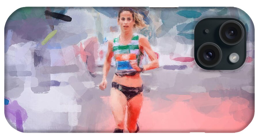 Runner iPhone Case featuring the painting The Racer by Gary Arnold