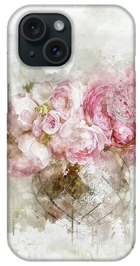 Pink Roses iPhone Case featuring the mixed media The Rose Bowl by Colleen Taylor