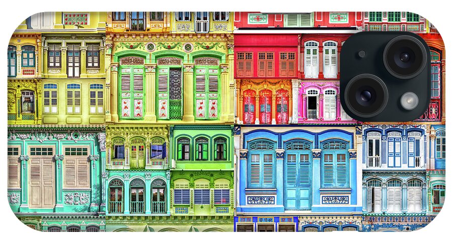 Singapore iPhone Case featuring the photograph The Singapore Shophouse, RGBY 2 by John Seaton Callahan