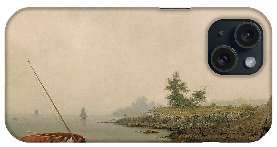 Martin Johnson Heade iPhone Case featuring the painting The Stranded Boat by Martin Johnson Heade