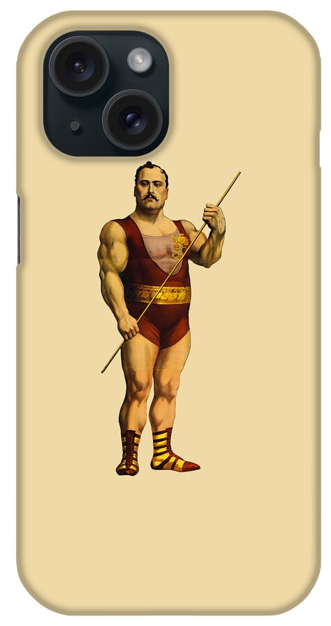 Strongman iPhone Case featuring the digital art The Strongest Man by Madame Memento