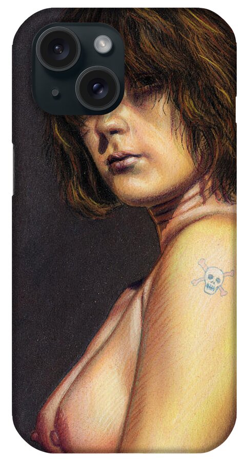 Woman iPhone Case featuring the painting The Tattoo by James W Johnson