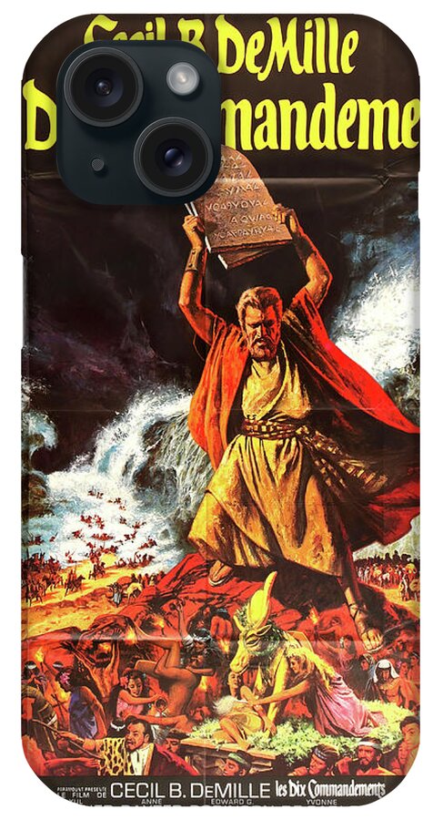 Frank iPhone Case featuring the mixed media ''The Ten Commandments'', 1956 - art by Frank McCarthy by Movie World Posters