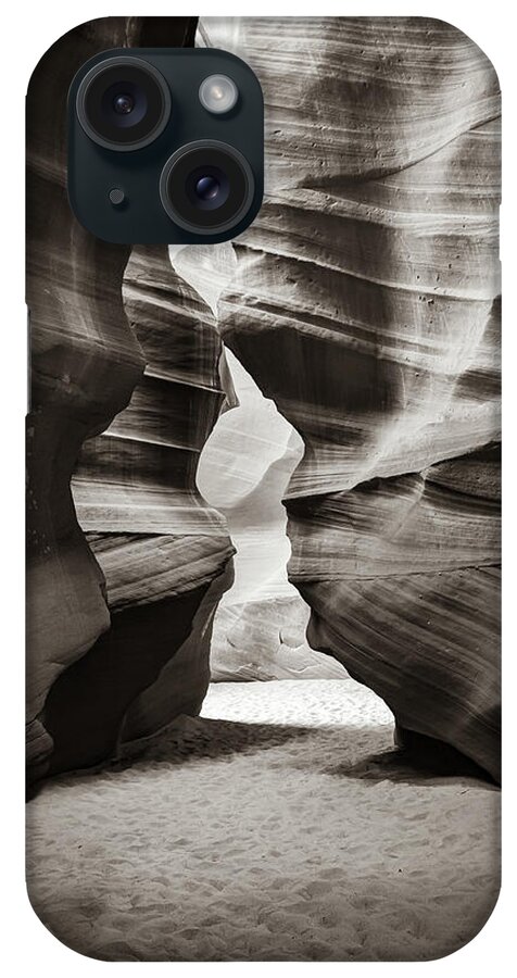 Antelope Canyon iPhone Case featuring the photograph The Torch Flame of Antelope Canyon in Sepia by Gregory Ballos