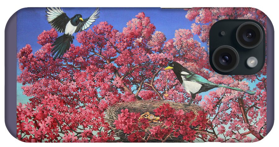 Magpie iPhone Case featuring the painting The Treasure Hunters by Michael Goguen