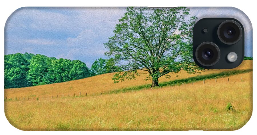 Tree iPhone Case featuring the photograph The Tree on the Hill 02 OP by Jim Dollar