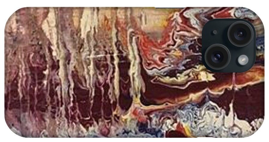Abstract iPhone Case featuring the painting The Way to the Goal by Ron Durnavich