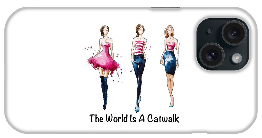 Catwalk iPhone Case featuring the painting The World Is A Catwalk by Miki De Goodaboom