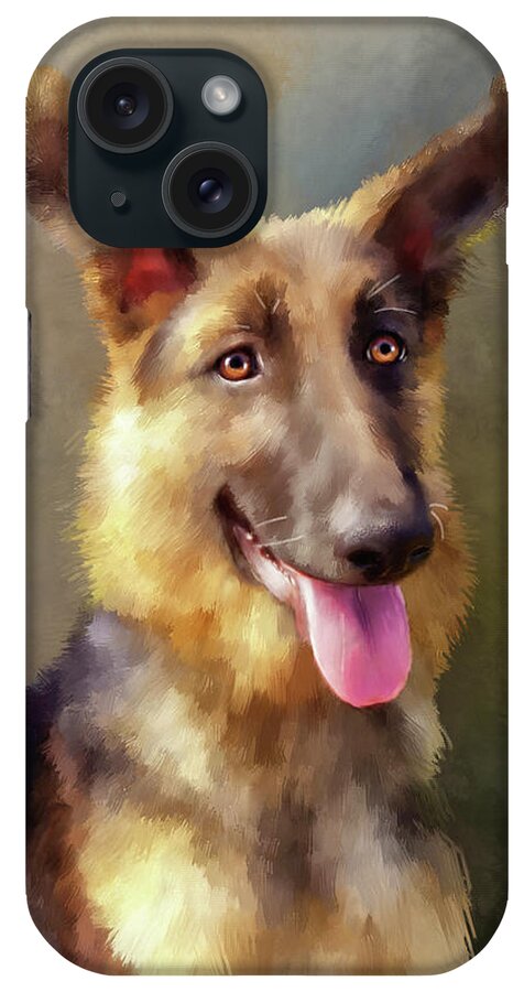 Dog iPhone Case featuring the digital art The Youngster by Lois Bryan