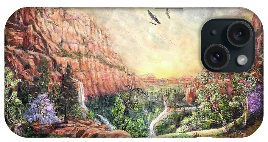 Zion iPhone Case featuring the painting They Shall Mount up with wings as Eagles by Bonnie Marie