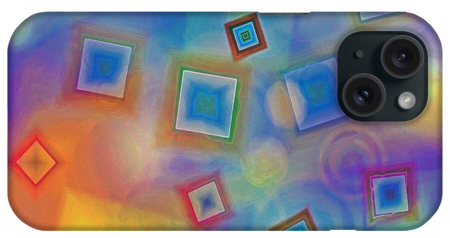 Abstract iPhone Case featuring the painting Think Outside of The Box by Donna Proctor