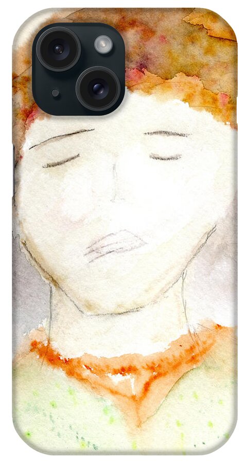 Watercolor iPhone Case featuring the painting Thinking or Resting by Bentley Davis