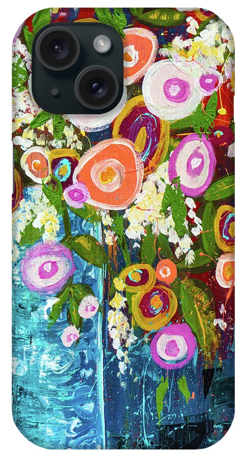 Joanne Gaston iPhone Case featuring the painting Third Eye Floral Bouquet by Joanne Herrmann