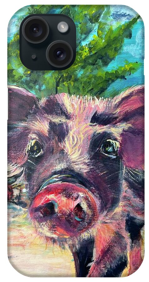 Pig iPhone Case featuring the painting This Little Piggy by Kelly Smith