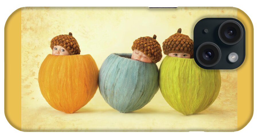 Acorns iPhone Case featuring the photograph Three Little Acorns by Anne Geddes