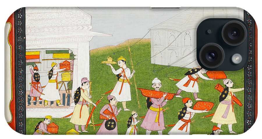 Three Miniatures iPhone Case featuring the painting Three miniatures, Kangra, 19th Century by Artistic Rifki