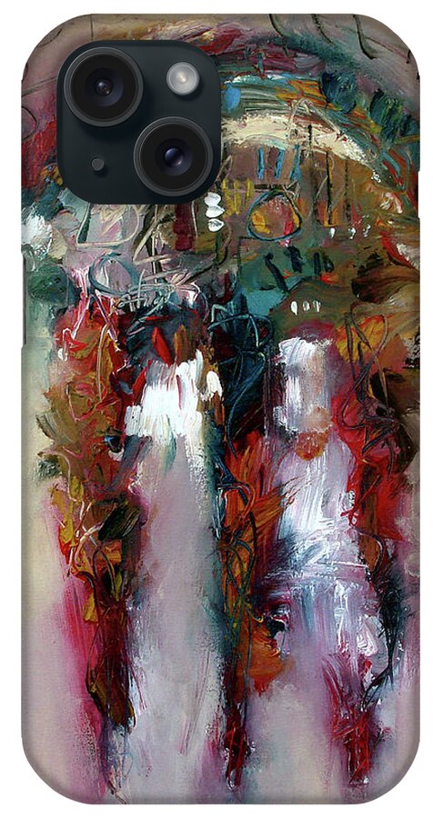 Abstract iPhone Case featuring the painting Three Movements by Jim Stallings