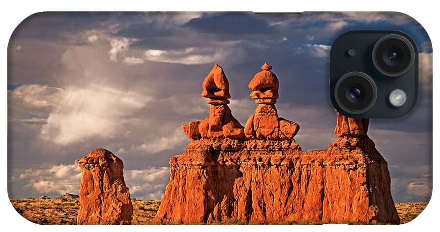 North America iPhone Case featuring the photograph Three Sisters Hoodoos Goblin Valley Utah by Dave Welling