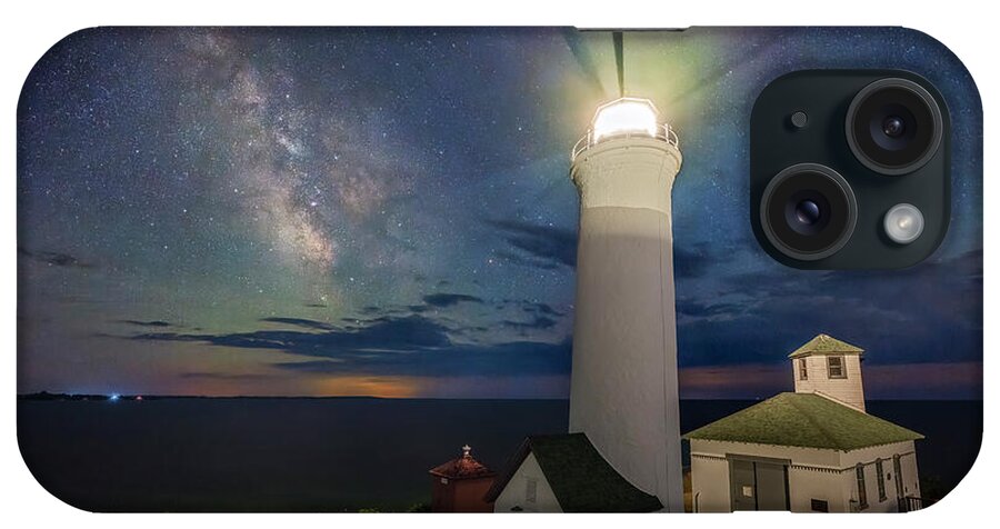 Tibbetts Point Lighthouse iPhone Case featuring the photograph Tibbetts Point Lighthouse And The Milky Way by Mark Papke
