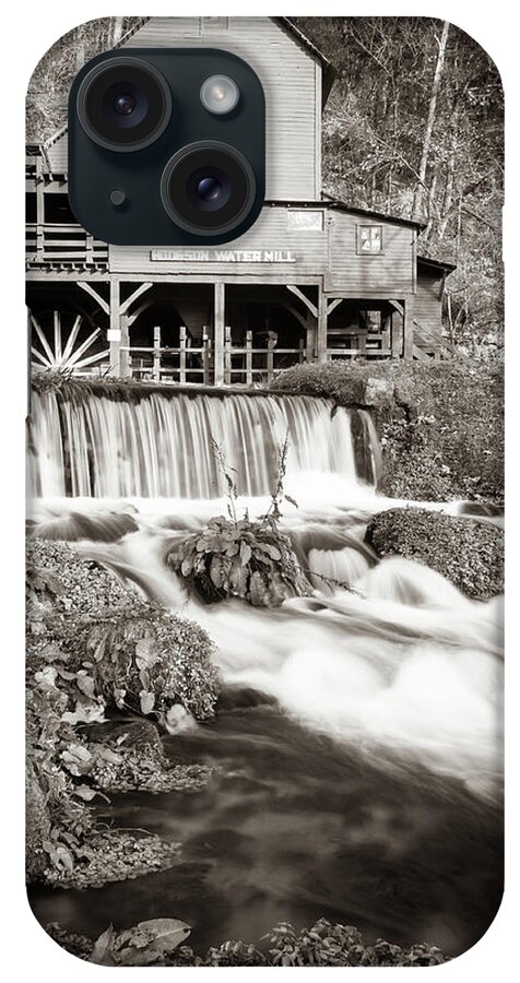 Sepia iPhone Case featuring the photograph Timeless Charm Of Old Hodgson Mill - Sepia Edition by Gregory Ballos