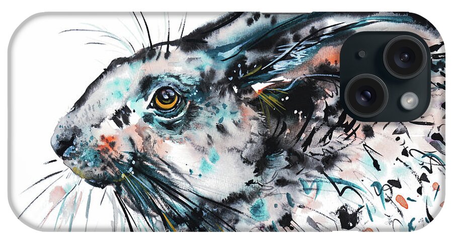 Hare iPhone Case featuring the painting Timid Hare by Zaira Dzhaubaeva