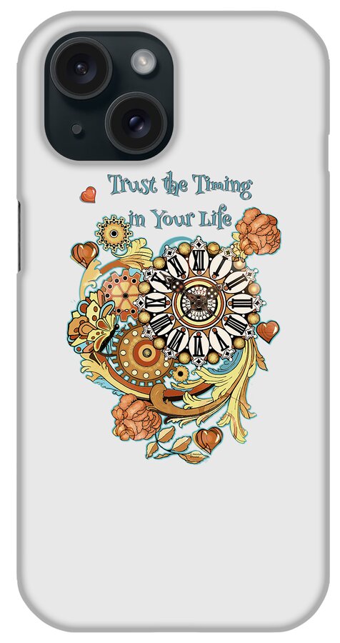 Timing iPhone Case featuring the digital art Timing for light backround by Melodye Whitaker