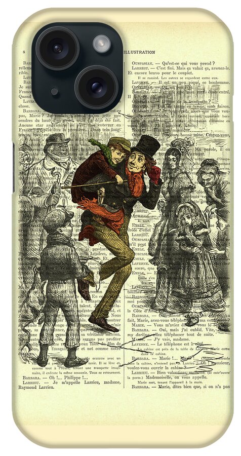 Tiny Tim iPhone Case featuring the mixed media Tiny Tim, A Christmas Carol by Madame Memento