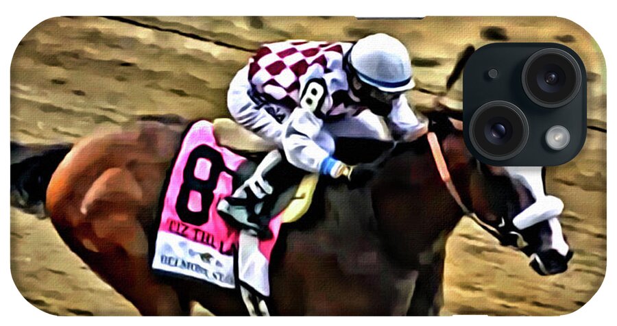 Tiz The Law iPhone Case featuring the digital art Tiz The Law Wins The Belmont by CAC Graphics