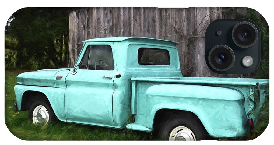 1965 Chevy Truck iPhone Case featuring the painting To Be Country - Vintage Vehicle Art by Jordan Blackstone