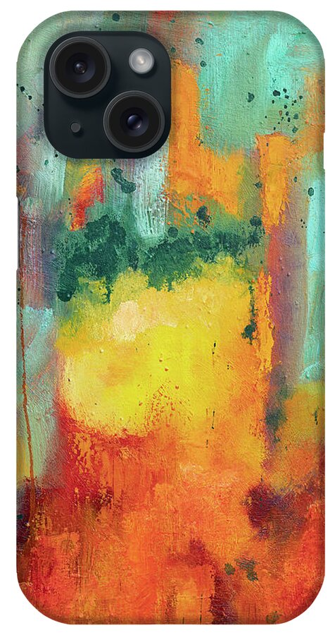 Abstract iPhone Case featuring the painting To the Light by Maria Meester