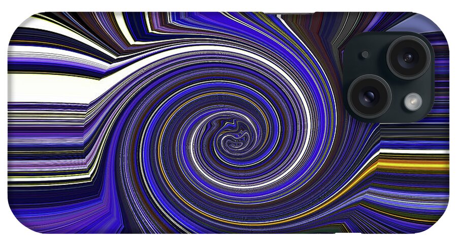 Tom Stanley Janca Blue White Abstract #1980ps1fgh iPhone Case featuring the digital art Tom Stanley Janca Blue White Abstract #1980ps1fgh by Tom Janca
