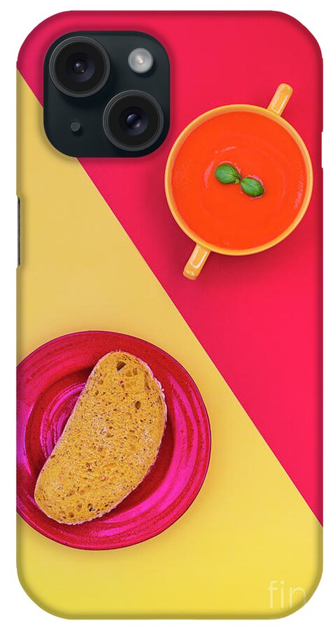 Tomato Soup iPhone Case featuring the photograph Tomato Soup and Turmeric Bread by Tim Gainey