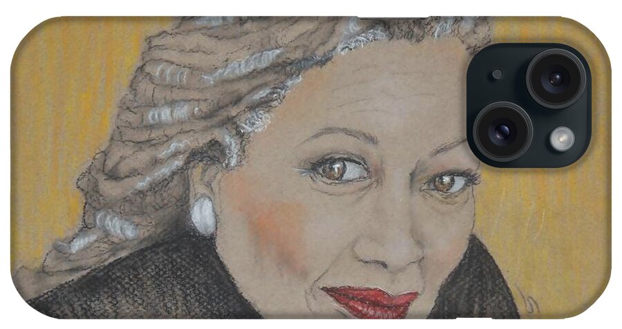 Toni Morrison iPhone Case featuring the drawing Toni Morrison by Jayne Somogy