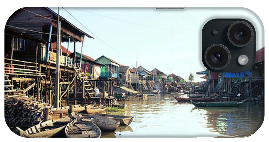 Panoramic iPhone Case featuring the photograph Tonlesap lake cambodia floating village kampong khleang 3 by Sonny Ryse