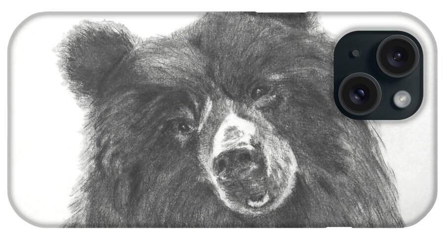 Bear iPhone Case featuring the drawing Tootsie Roll by Vallee Johnson