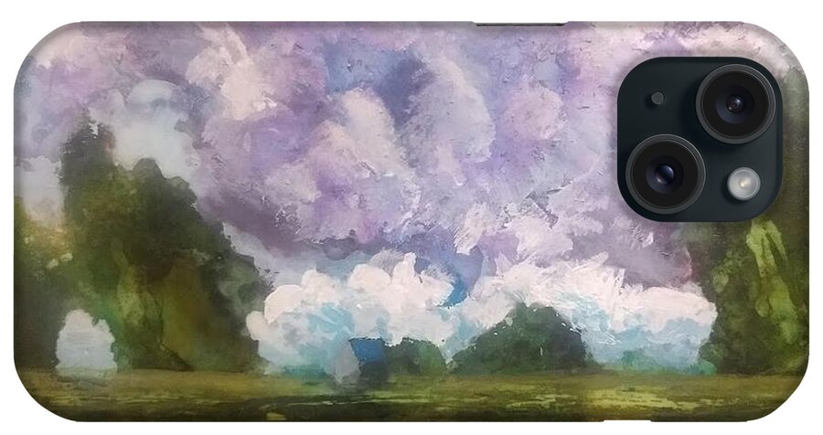 Tornado iPhone Case featuring the painting Tornado Clouds by Constance Gehring