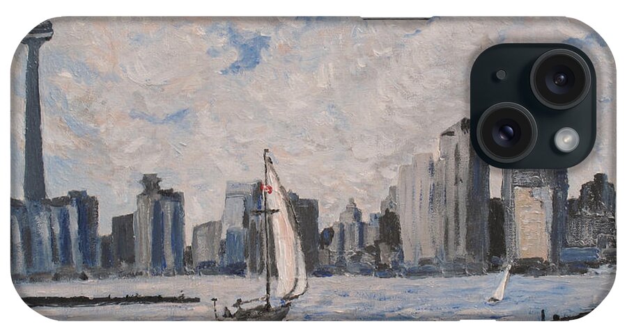 Toronto iPhone Case featuring the painting Toronto Harbor East Gap by Ian MacDonald
