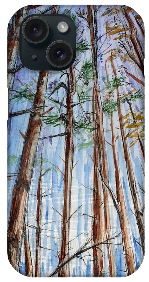 Trees iPhone Case featuring the painting Towering Trees by Tammy Nara