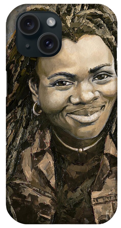Tracy Chapman iPhone Case featuring the painting Tracy Chapman, 2020 by PJ Kirk