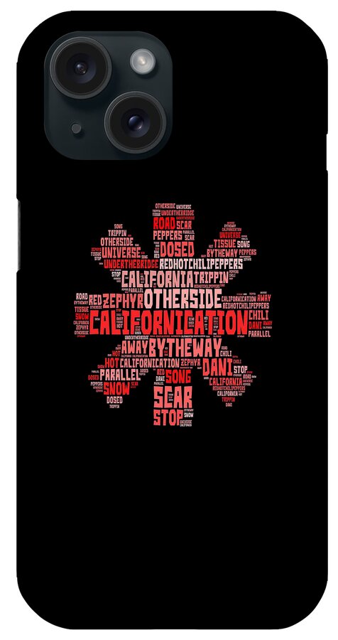 Red Hot Chili Peppers iPhone Case featuring the digital art Transparent Red Hot Chili Peppers Text Style by Notorious Artist