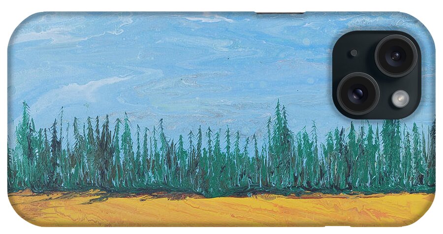Landscape iPhone Case featuring the painting Tree Line by Steve Shaw
