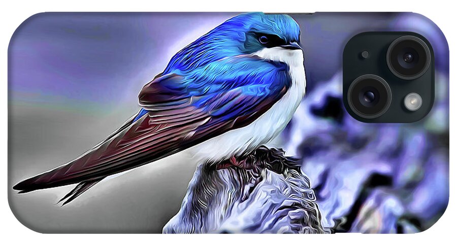 Tree Swallow iPhone Case featuring the digital art Tree Swallow by Stephen Younts