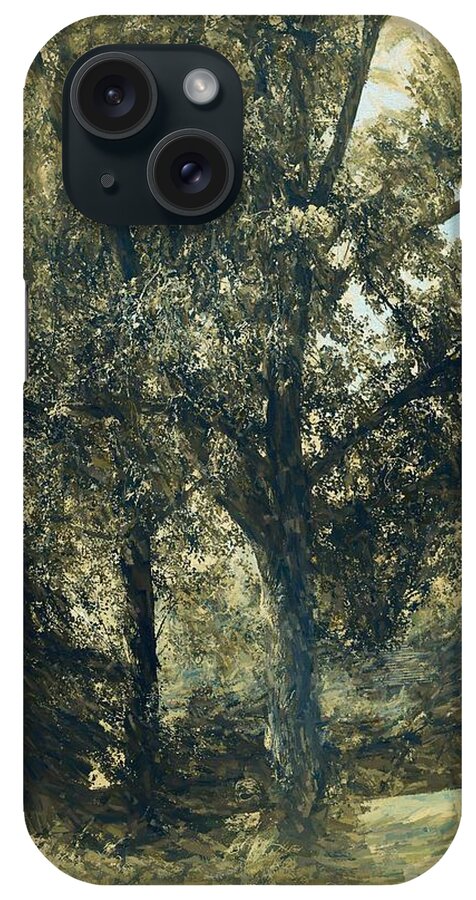 Vintage iPhone Case featuring the digital art Trees by Charmaine Zoe