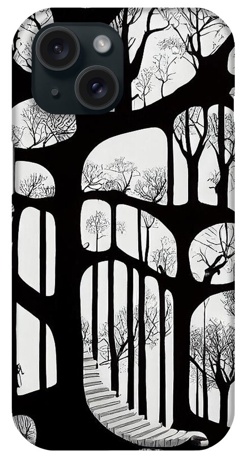 Trees iPhone Case featuring the digital art Trees by Nickleen Mosher
