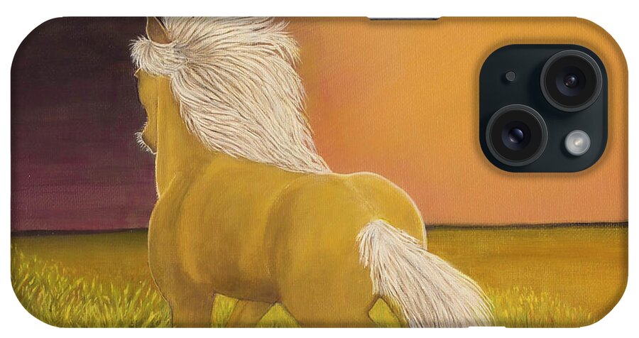 Horse iPhone Case featuring the painting Trigger by Shirley Dutchkowski