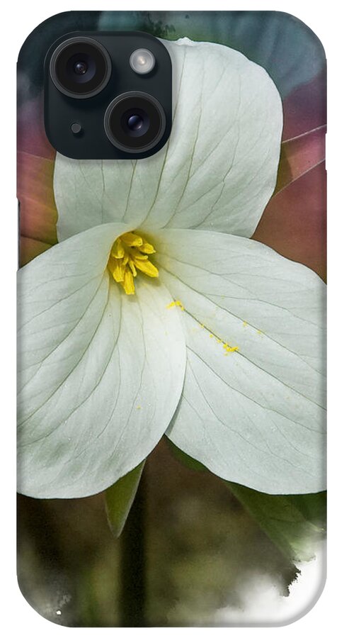 Spring iPhone Case featuring the mixed media Trillium by Moira Law