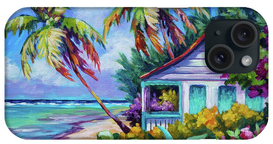 Art iPhone Case featuring the painting Tropical Island Cottage by John Clark