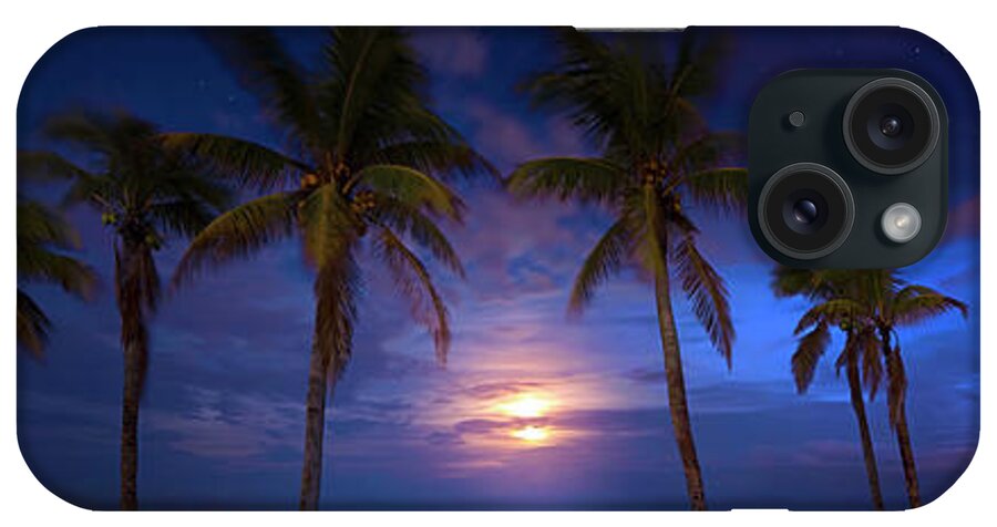 Moon iPhone Case featuring the photograph Tropical Magic by Mark Andrew Thomas