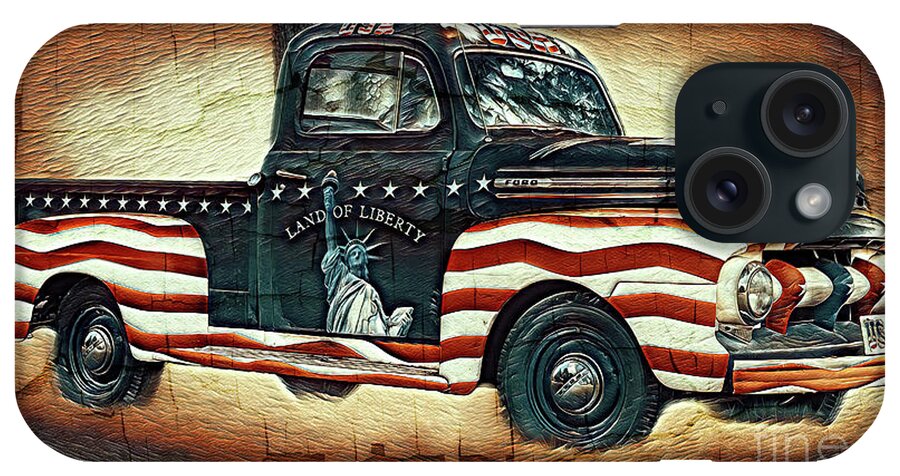 Trucks iPhone Case featuring the mixed media Trucking Liberty 2 by DB Hayes